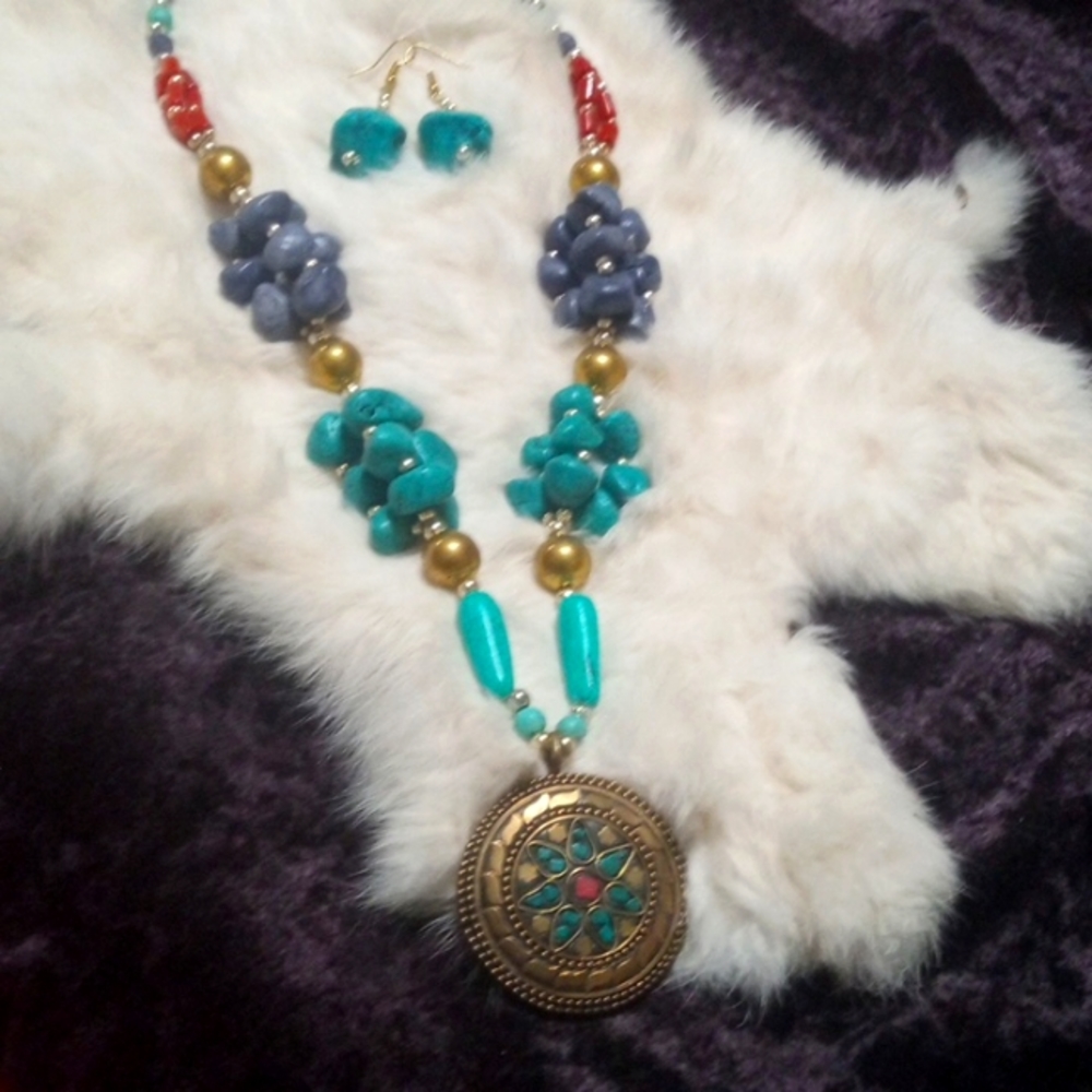 Bronze Turquoise Necklace Set